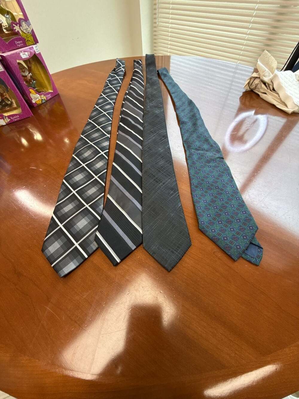 Lot of 4 Men's Neckties: Pierre Cardin, Van Heusen, Apt. 9, Coburne Square
